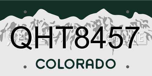 QHT8457 Colorado License Plate
