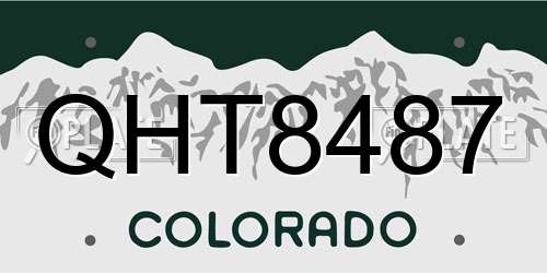 QHT8487 Colorado License Plate