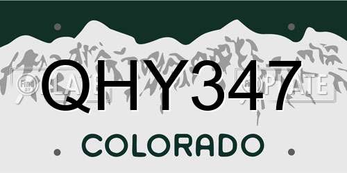 QHY347 Colorado License Plate