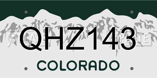 QHZ143 Colorado License Plate