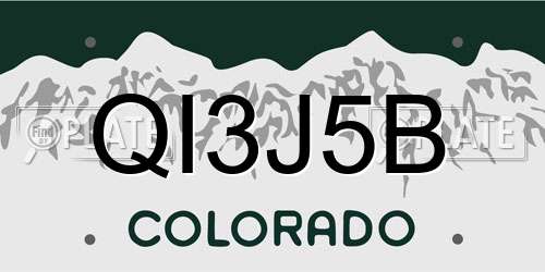 QI3J5B Colorado License Plate