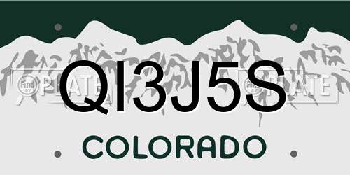 QI3J5S Colorado License Plate