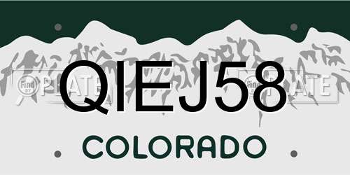 QIEJ58 Colorado License Plate