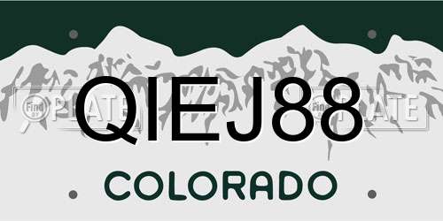 QIEJ88 Colorado License Plate