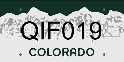 QIF019 Colorado License Plate