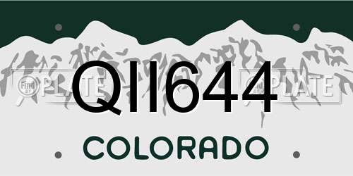 QII644 Colorado License Plate