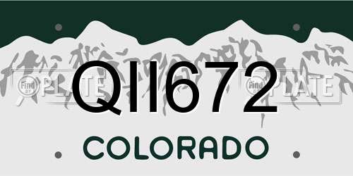 QII672 Colorado License Plate
