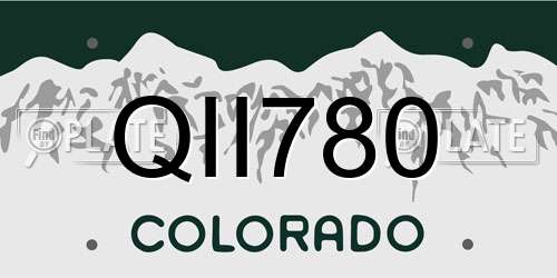 QII780 Colorado License Plate