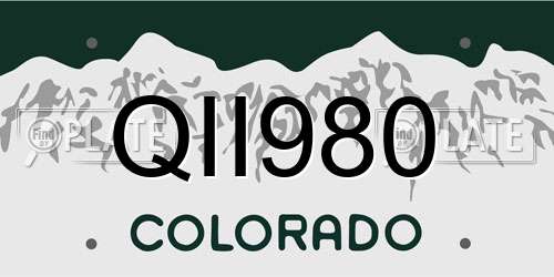 QII980 Colorado License Plate