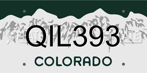 QIL393 Colorado License Plate