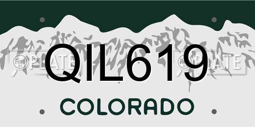 QIL619 Colorado License Plate