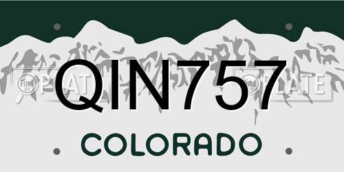 QIN757 Colorado License Plate