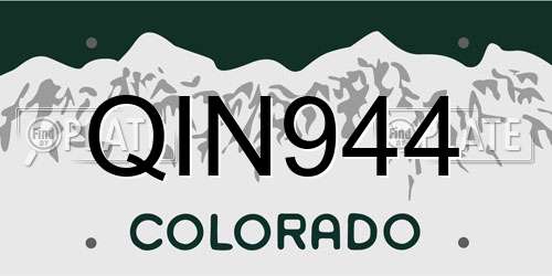 QIN944 Colorado License Plate