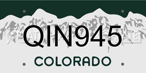 QIN945 Colorado License Plate