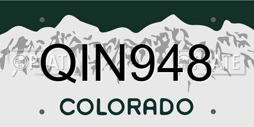 QIN948 Colorado License Plate