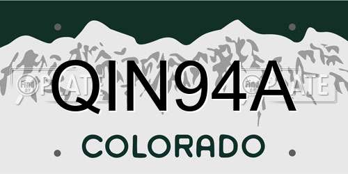 QIN94A Colorado License Plate