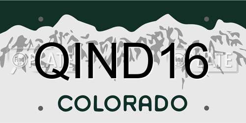 QIND16 Colorado License Plate