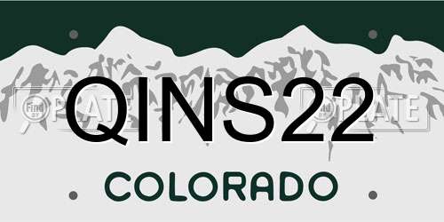QINS22 Colorado License Plate
