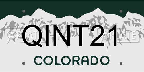 QINT21 Colorado License Plate
