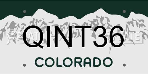 QINT36 Colorado License Plate