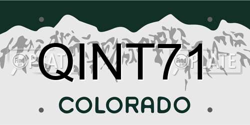 QINT71 Colorado License Plate