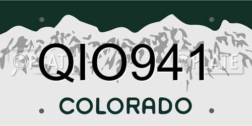 QIO941 Colorado License Plate