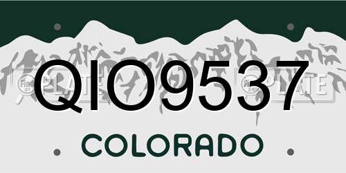 QIO9537 Colorado License Plate