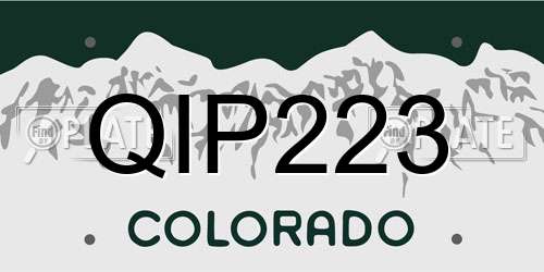 QIP223 Colorado License Plate