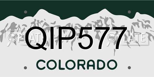 QIP577 Colorado License Plate