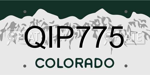 QIP775 Colorado License Plate