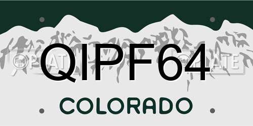 QIPF64 Colorado License Plate