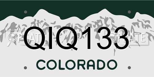 QIQ133 Colorado License Plate