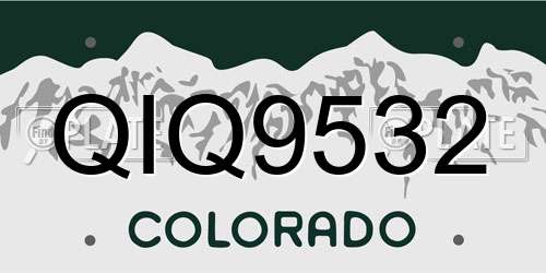 QIQ9532 Colorado License Plate