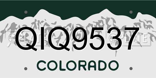 QIQ9537 Colorado License Plate