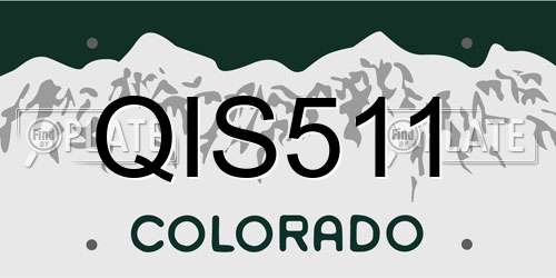 QIS511 Colorado License Plate