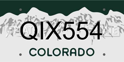 QIX554 Colorado License Plate