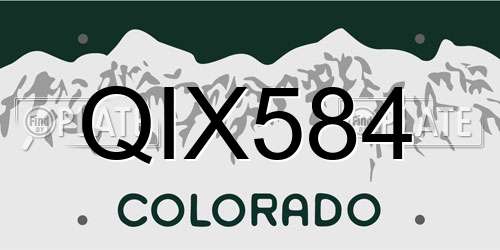 QIX584 Colorado License Plate