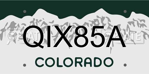 QIX85A Colorado License Plate