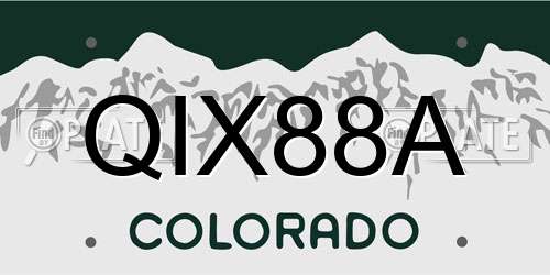 QIX88A Colorado License Plate