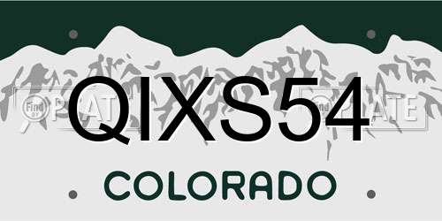 QIXS54 Colorado License Plate