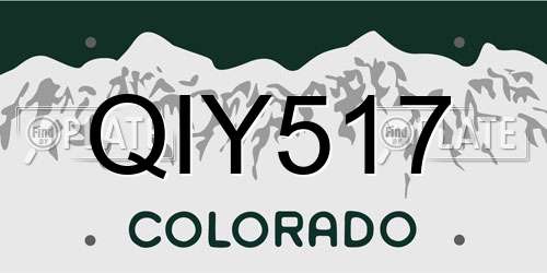 QIY517 Colorado License Plate