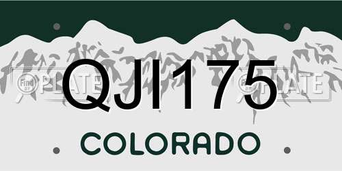 QJI175 Colorado License Plate