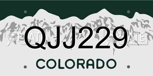 QJJ229 Colorado License Plate