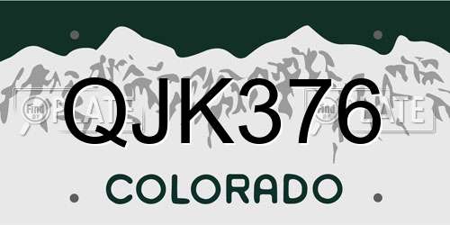 QJK376 Colorado License Plate