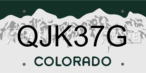 QJK37G Colorado License Plate