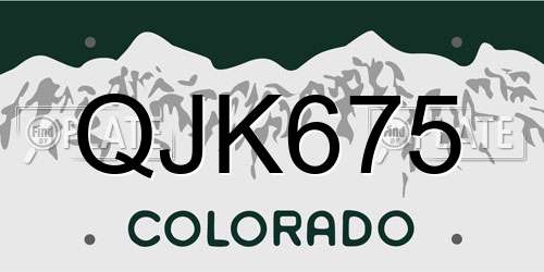 QJK675 Colorado License Plate