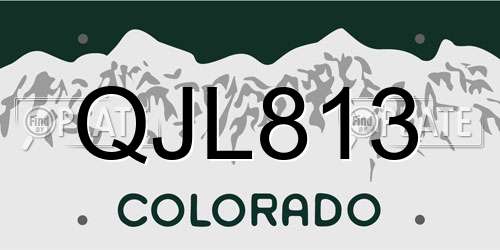 QJL813 Colorado License Plate