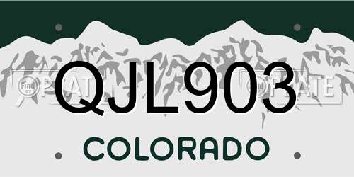 QJL903 Colorado License Plate
