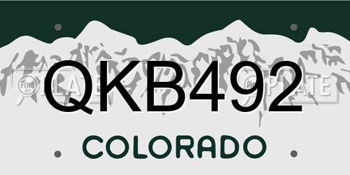 QKB492 Colorado License Plate
