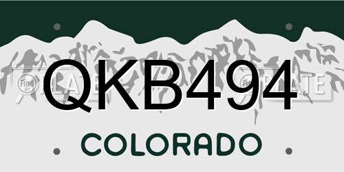 QKB494 Colorado License Plate